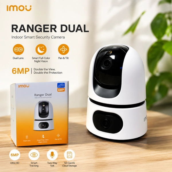 imou ranger dual 6mp 2k caméra de surveillance intelligente smart double objectif wifi