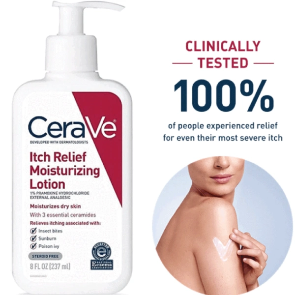 cerave itch relief moisturizing lotion hydratante anti-démangeaisons 237ml