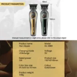 Daling DL-0069 Tondeuse à Cheveux Professionnelle sans fil avec Écran LCD – Image 4