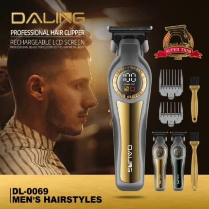 daling dl-0069 tondeuse cheveux professionnelle sans fil rechargeable avec écran lcd