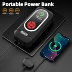 démarreur de voiture jump starter portable multifonction 4en1 doorii q10 4000a avec compresseur d'air, torche led, powerbank