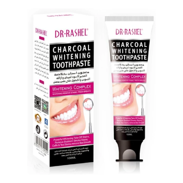 dr rashel charcoal whitening toothpaste, dentifrice blanchissant au charbon 100ml
