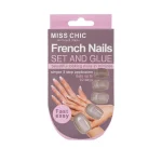 kit de faux ongles press-on miss chic french nails beige 12 pcs