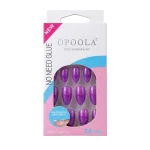 kit de faux ongles press-on opoola violet 24 pcs
