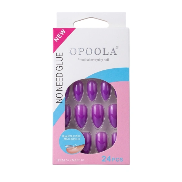kit de faux ongles press-on opoola violet 24 pcs