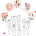 kemei km-2199 épilateur rasoir suppression des poils électrique rechargeable kit 5en1