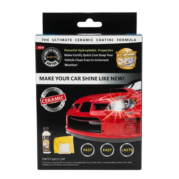 kit de rénovation de phares de voiture revêtement céramique pour éliminer l'oxydation sans polissage fortify quick coat