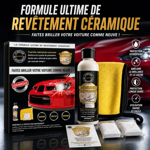 kit de rénovation de phares de voiture revêtement céramique pour éliminer l'oxydation sans polissage fortify quick coat