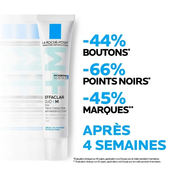 la roche-posay effaclar duo+m soin triple correction anti-imperfections de la peau