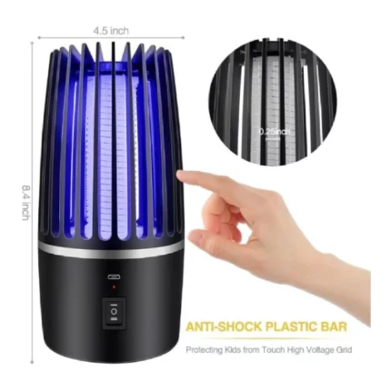 lampe anti-moustique uv 360° puissante usb 5w 4000v noir