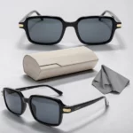 lunettes de soleil cartier 2026 monture rectangulaire haute couture noir avec étui