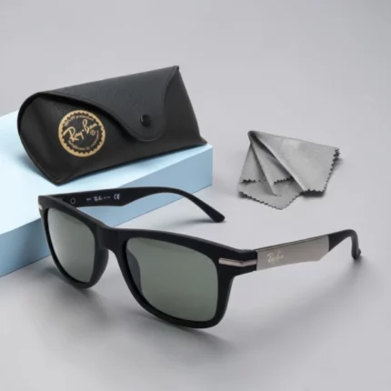 lunettes de soleil ray-ban justin classic style wayfarer noir silver