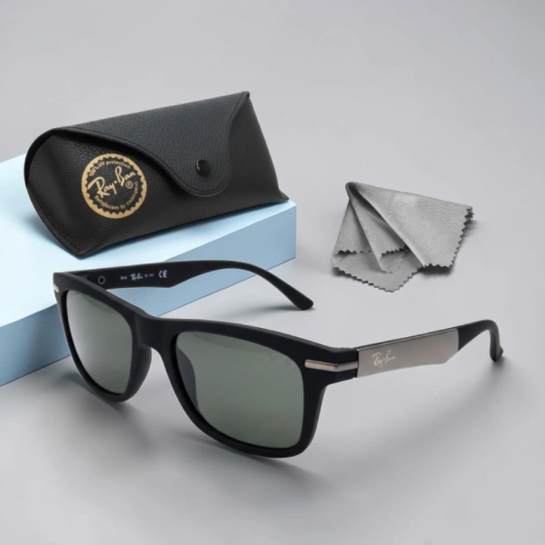 lunettes de soleil ray-ban justin classic style wayfarer noir silver