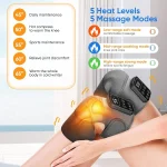 masseur de genou ttlife 3en1 genouillère électrique chauffante pour l'arthrite, 5 chauffages et 3 massages