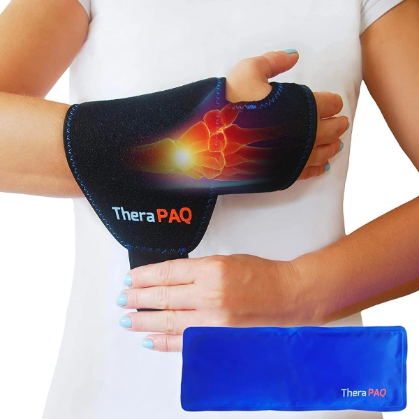 orthèse attelle de poignet en gel réutilisable therapaq thérapie chaud froid