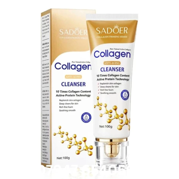 sadoer collagen cleanser nettoyant visage anti-âge au collagène pur 100g
