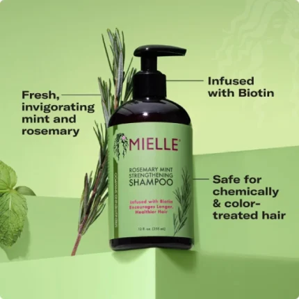 shampooing fortifiant au romarin et menthe mielle organics rosemary mint strengthening shampoo