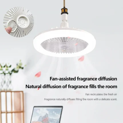 ventilateur de plafond led douille e27 multifonction avec télécommande