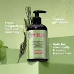 après-shampoing sans-rinçage fortifiant au romarin et menthe mielle organics rosemary mint strengthening conditioner 355ml