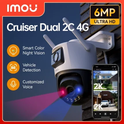 imou cruiser dual 2c 6mp ultra hd 4g caméra de surveillance extérieure intelligente smart ai