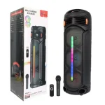 haut-parleur enceinte karaoké bluetooth sing-e zqs8312 à éclairage led rvb avec microphone sans fil noir