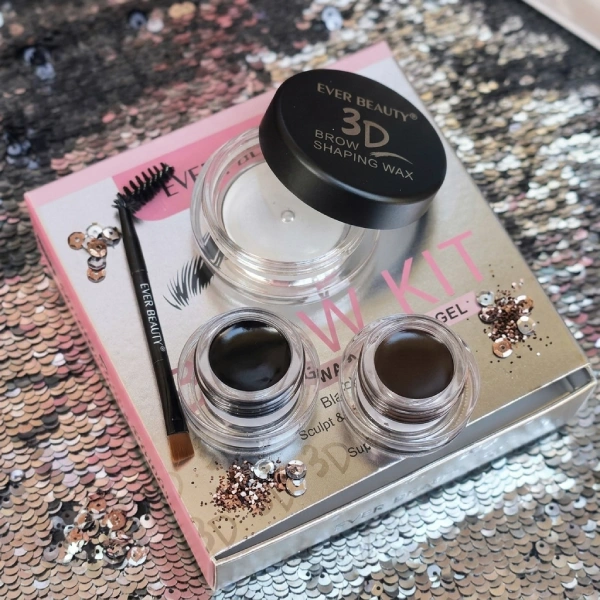 ever beauty 3d brow kit duo pack cire et gel sculptant pour sourcils