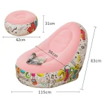 fauteuil canapé gonflable avec repose-pieds tendance motif graffiti
