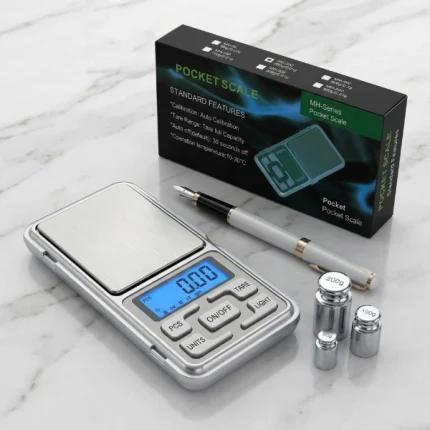 mini balance de précision numérique portable lcd à piles mh-series pour bijoux et médicaments 500g, 0.1g, 0.01g