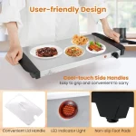 plateau chauffant chauffe-plats électrique buffet 2en1 giantex avec 3 bacs en acier inoxydable