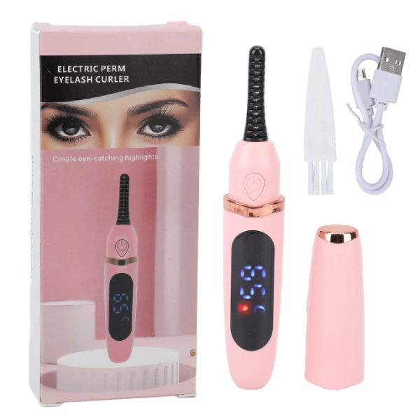 recourbe-cils électrique chauffant rechargeable usb rose, Electric perm Eyelash curler