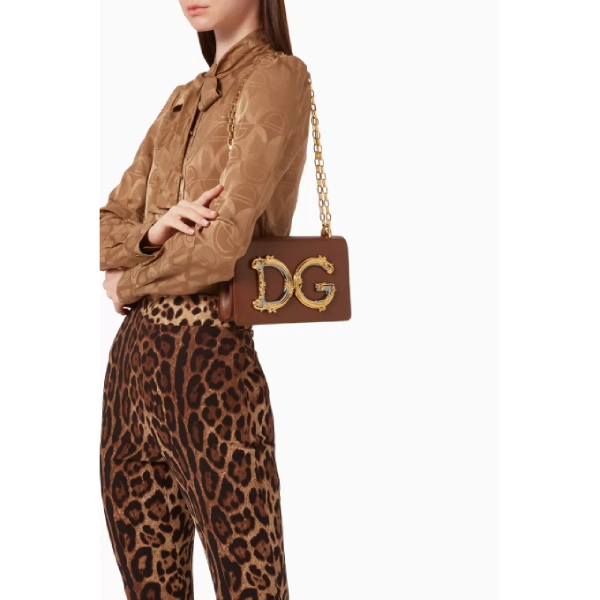 sac à bandoulière dolce & gabbana marron pour femme
