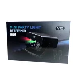 v12 mini party light laser led enceinte bluetooth karaoké de fête avec 2 microphones sans fil