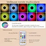 veilleuse applique led ronde portable rechargeable usb rgb tactile kintion avec télécommande