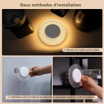 veilleuse applique led ronde portable rechargeable usb rgb tactile kintion avec télécommande