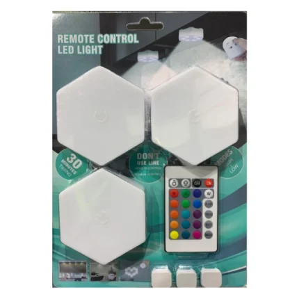 applique murale hexagonale intelligente led rgb ly-738, pack de 3 pièces avec télécommande