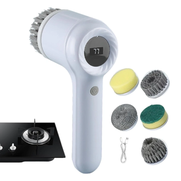 brosse de nettoyage électrique sans fil multifonction 5en1 à écran led dl-168
