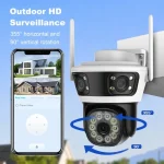 caméra de surveillance extérieure wifi 12mp 4k ptz triple objectif 3 lens écrans avec détection de mouvement ai