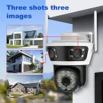caméra de surveillance extérieure wifi 12mp 4k ptz triple objectif 3 lens écrans avec détection de mouvement ai