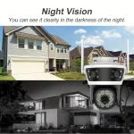 Caméra de Surveillance Extérieure WiFi 12MP 4K PTZ Triple Objectif – 3 Écrans – Image 4