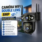 caméra de surveillance extérieure wifi 8mp 4k ptz 360° double objectif lens v380 pro