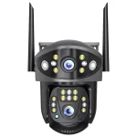 caméra de surveillance extérieure wifi 8mp 4k ptz 360° double objectif lens v380 pro