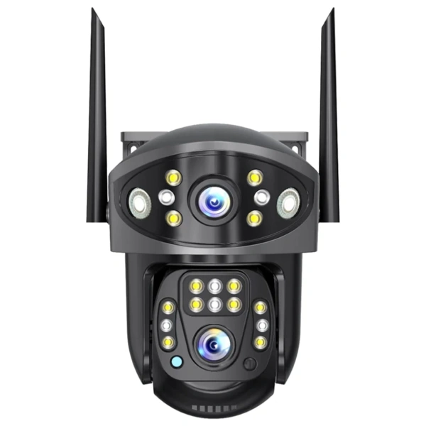 caméra de surveillance extérieure wifi 8mp 4k ptz 360° double objectif lens v380 pro