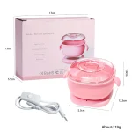 chauffe-cire électrique pliable en silicone wax warmer rose 400ml 100w