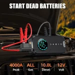 compresseur d'air portable multifonction 4en1 hfj 150psi, démarreur de batterie auto, power bank 80w