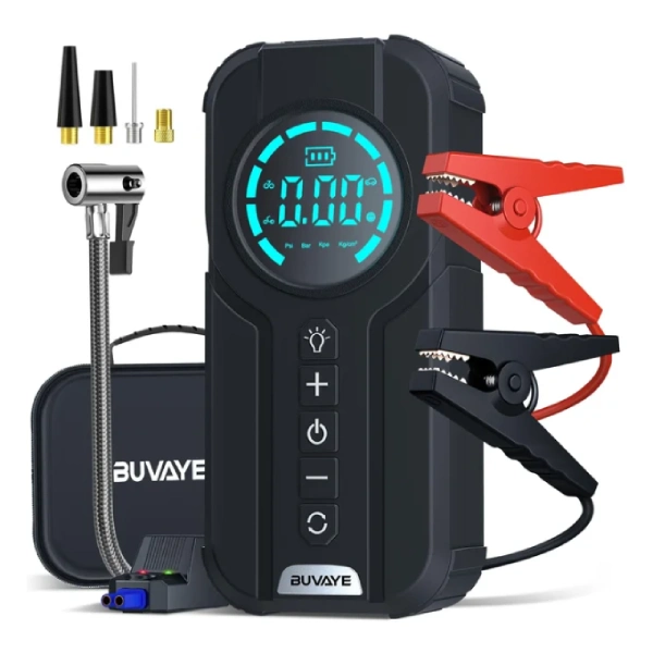 compresseur d'air portable multifonction 4en1 hfj 150psi, démarreur de batterie auto, power bank 80w