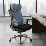 coussin ergonomique de siège auto et bureau 2en1 en mousse à mémoire de forme gris pour cou et dos