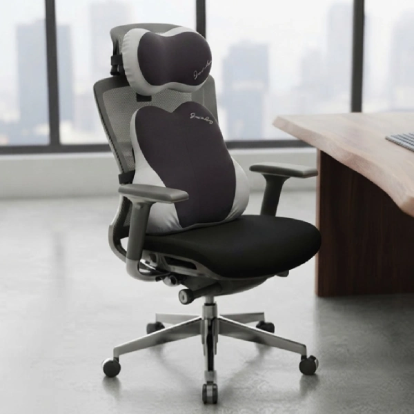 coussin ergonomique de siège auto et bureau 2en1 en mousse à mémoire de forme noir pour cou et dos