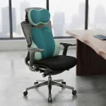 coussin ergonomique de siège auto et bureau 2en1 en mousse à mémoire de forme vert pour cou et dos