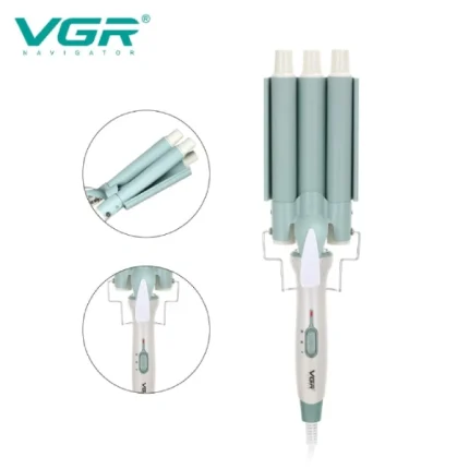fer à friser boucler professionnel vgr v-595 à 3 tubes barils
