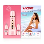 vgr v-763 5in1 lady care set, kit de toilettage professionnel tondeuses pour femmes 5en1